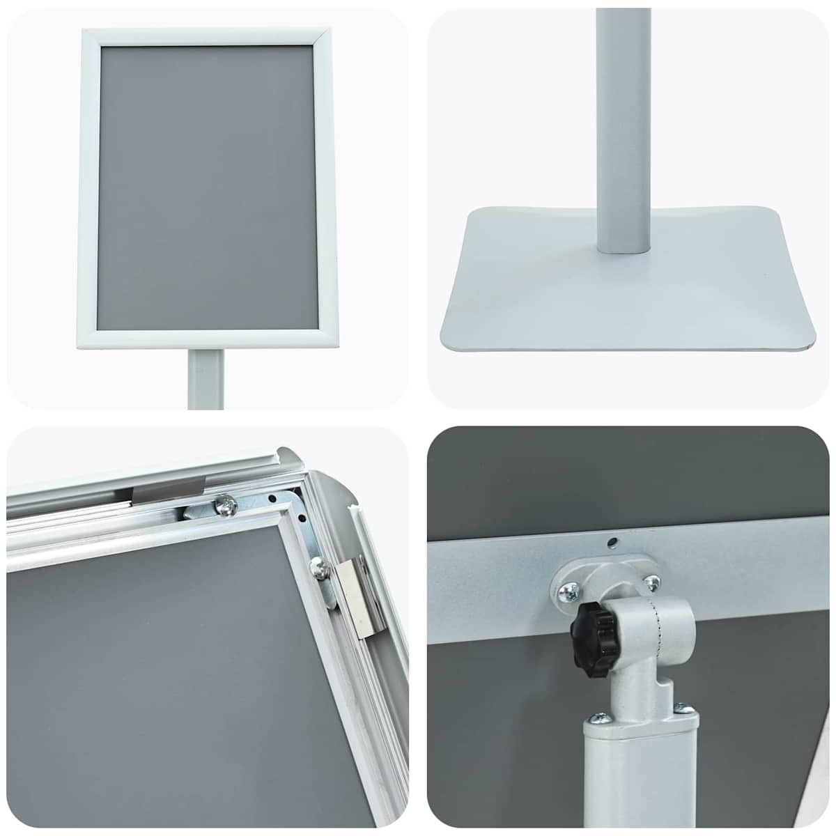 Pedestal Plakatstand 32 x 27 x 119 cm Støbejern Sølv - Billede 8