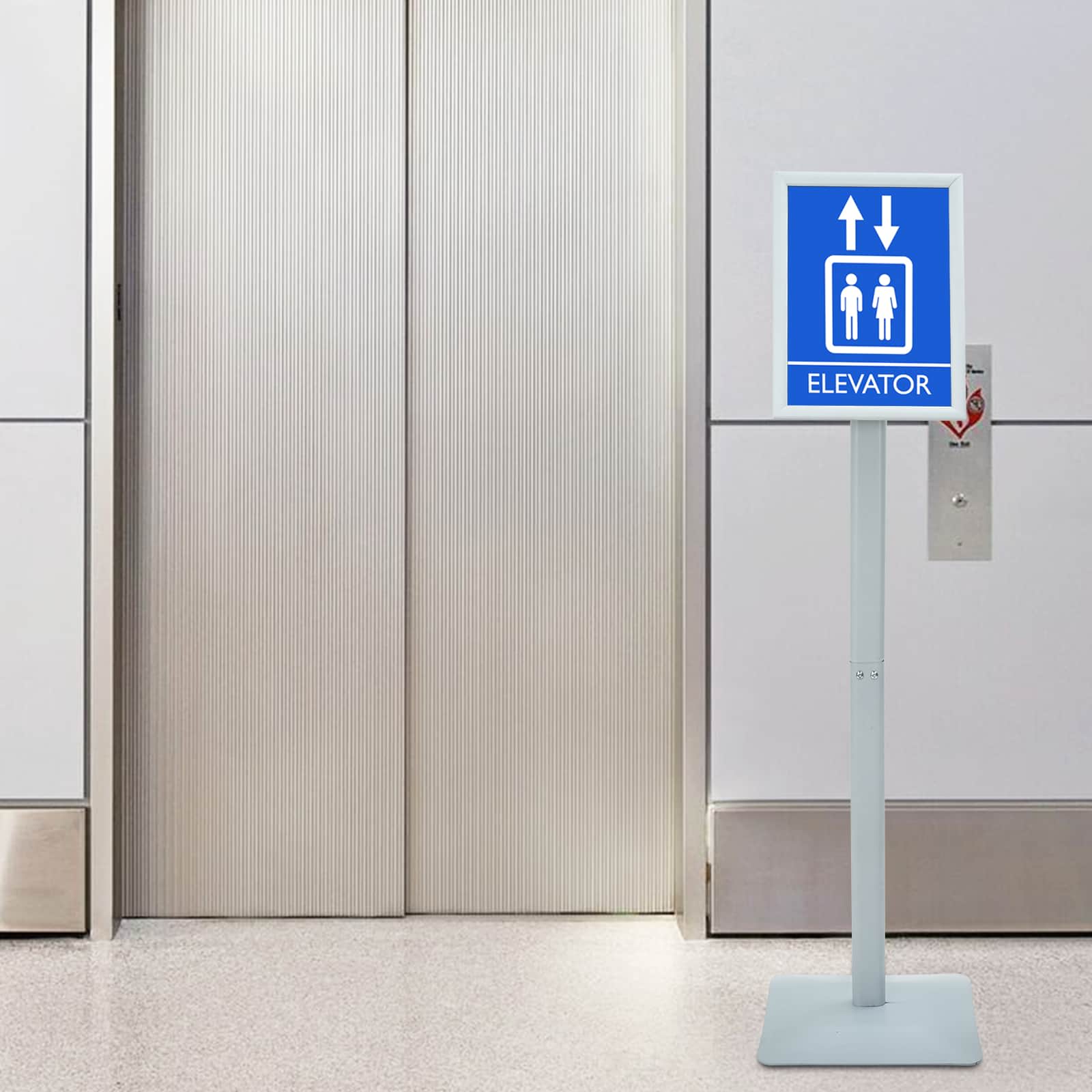 Stojalo za plakat srebrna 32 x 27 x 119 cm PVC in litina