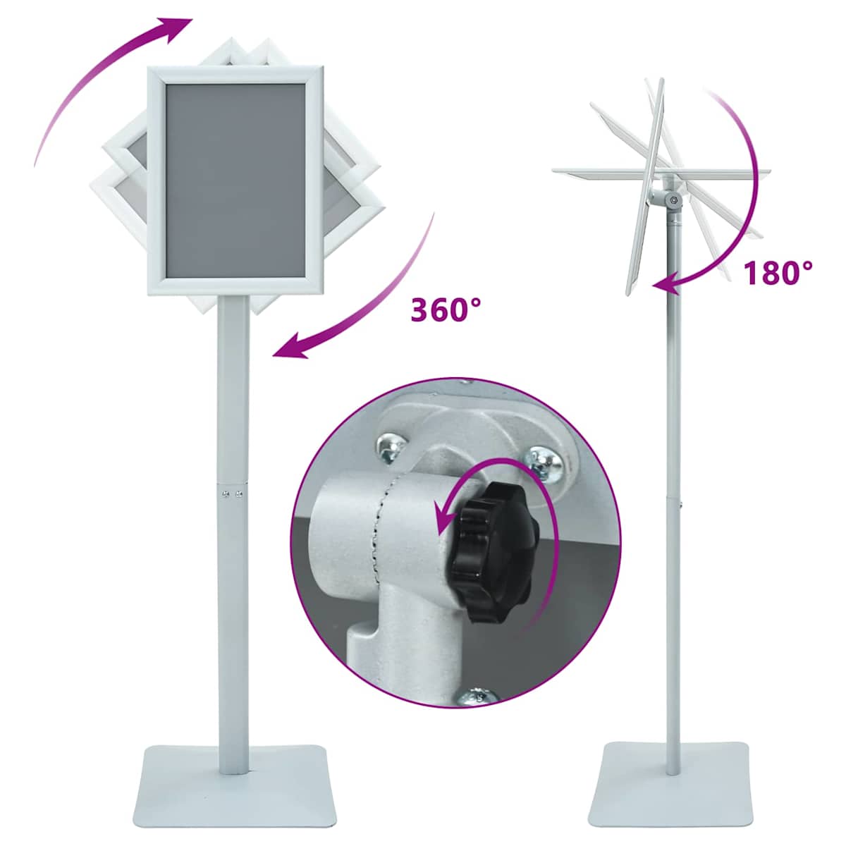 Pedestal Plakatstand 32 x 27 x 119 cm Støbejern Sølv - Billede 10