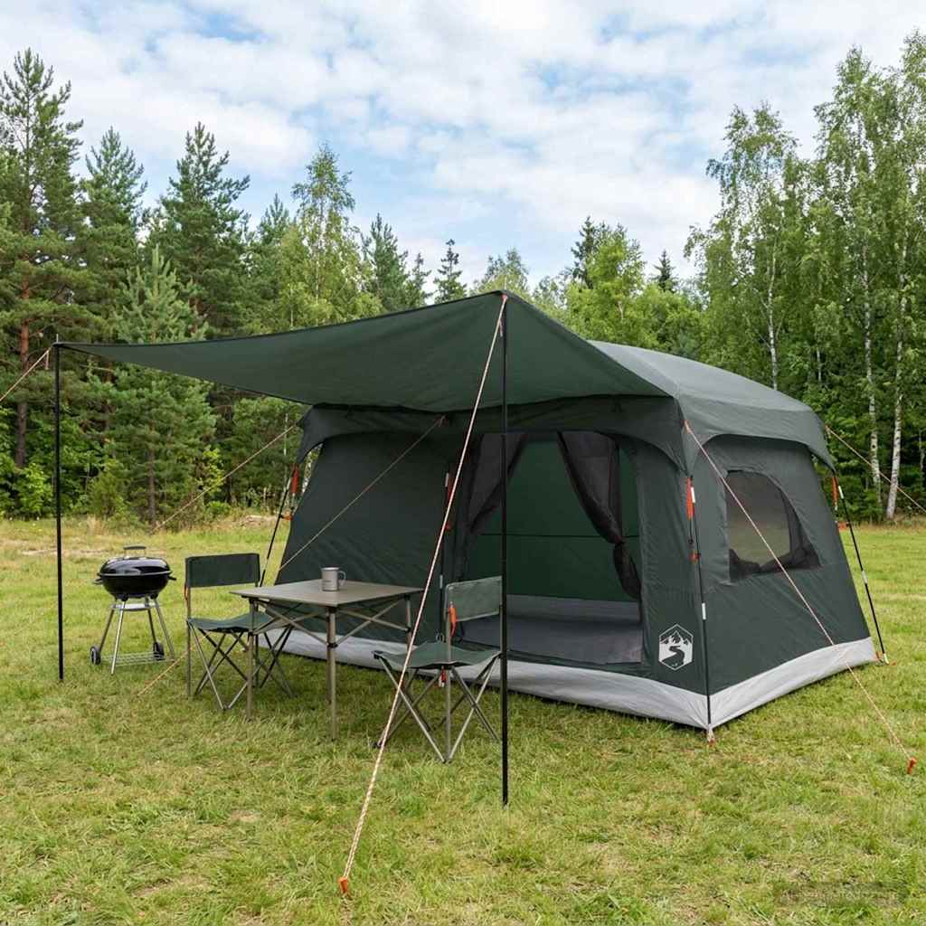 vidaXL Familjet&auml;lt 6-personers Arm&eacute;gr&ouml;n Polyester