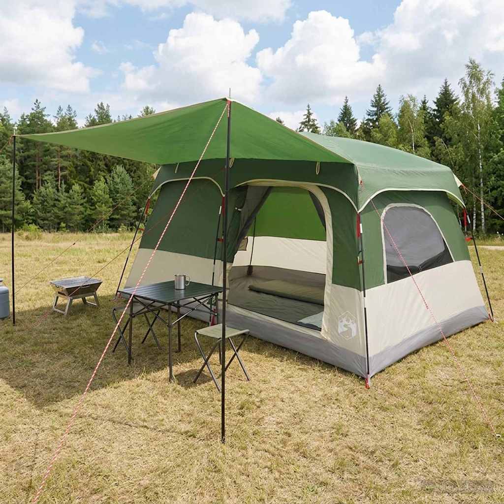 vidaXL Familjet&auml;lt med tak Gr&ouml;n 380 x 260 x 190 cm Polyester