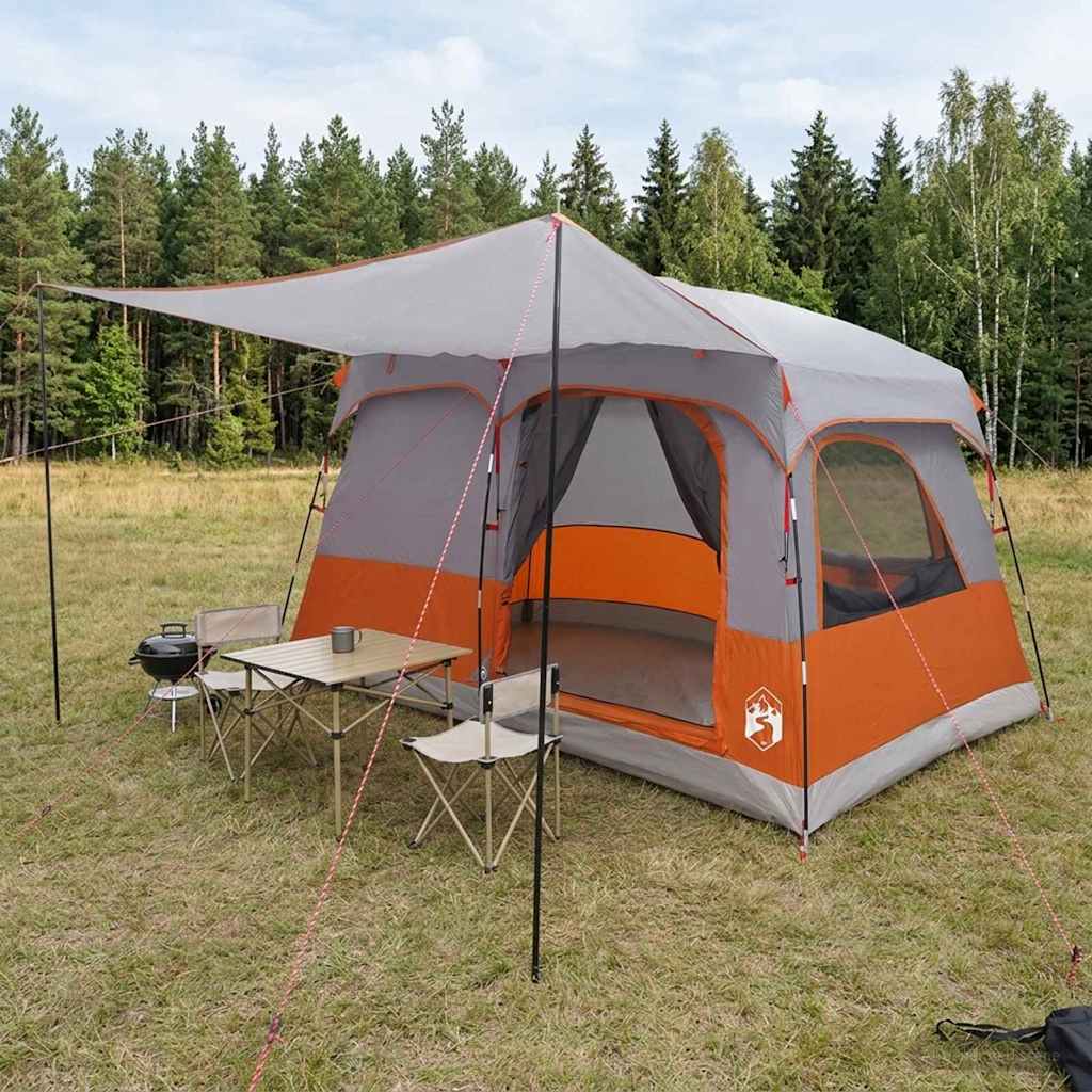 Perhe Teltta Harmaa ja oranssi 380 x 260 x 190 cm Polyesteri