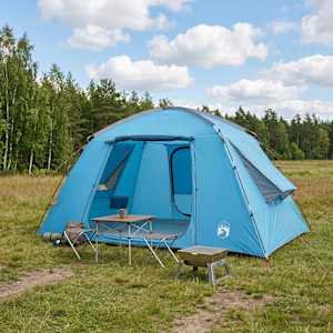 Chata stan se střechou Modrá 400 x 210 x 180 cm Polyester - obrázek 1