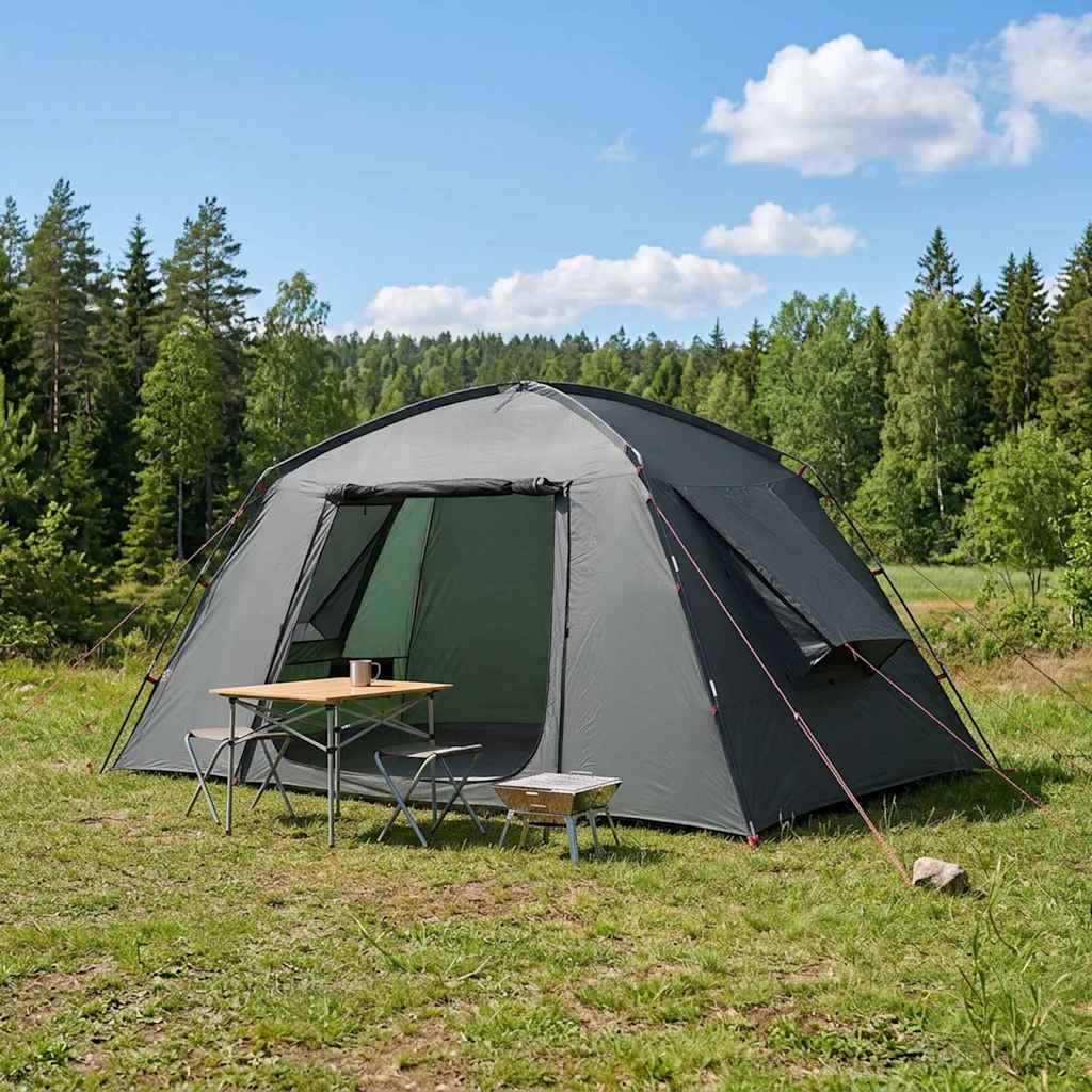 Mökki teltta katolla Armivihreä 400 x 210 x 180 cm Polyesteri