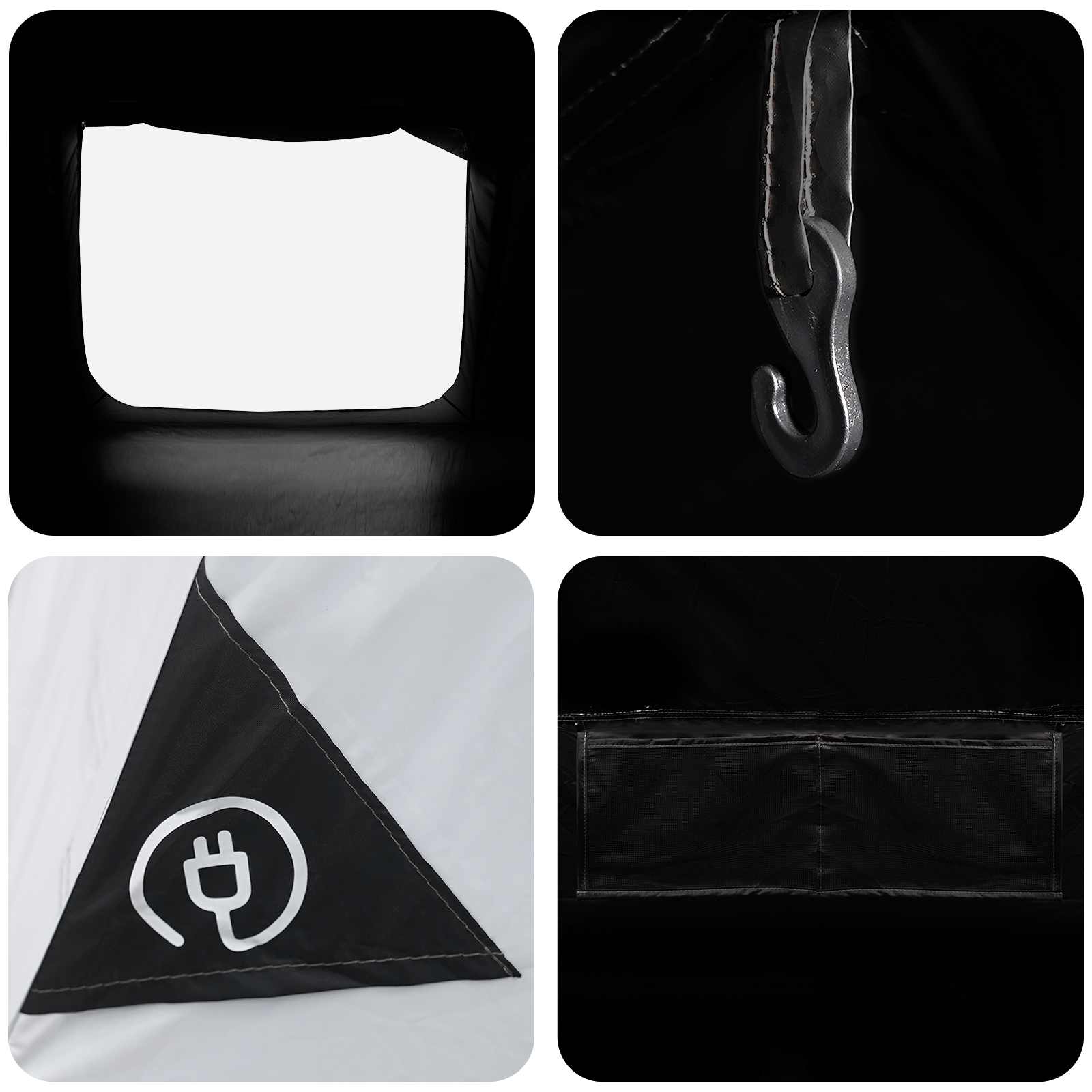 vidaXL Hütten-Zelt mit Dach Weiß Blackout 400 x 210 x 180 cm Polyester – Bild 10