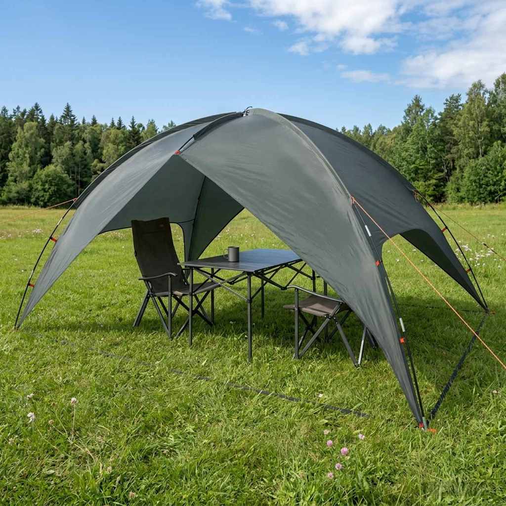 vidaXL Campingzelt mit Regenhaube wasserdicht Kuppel Olivegrün