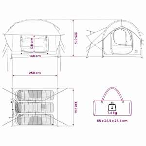 Auto stan Armádně zelená 239 x 210 x 210 cm Polyester a ocel - obrázek 13