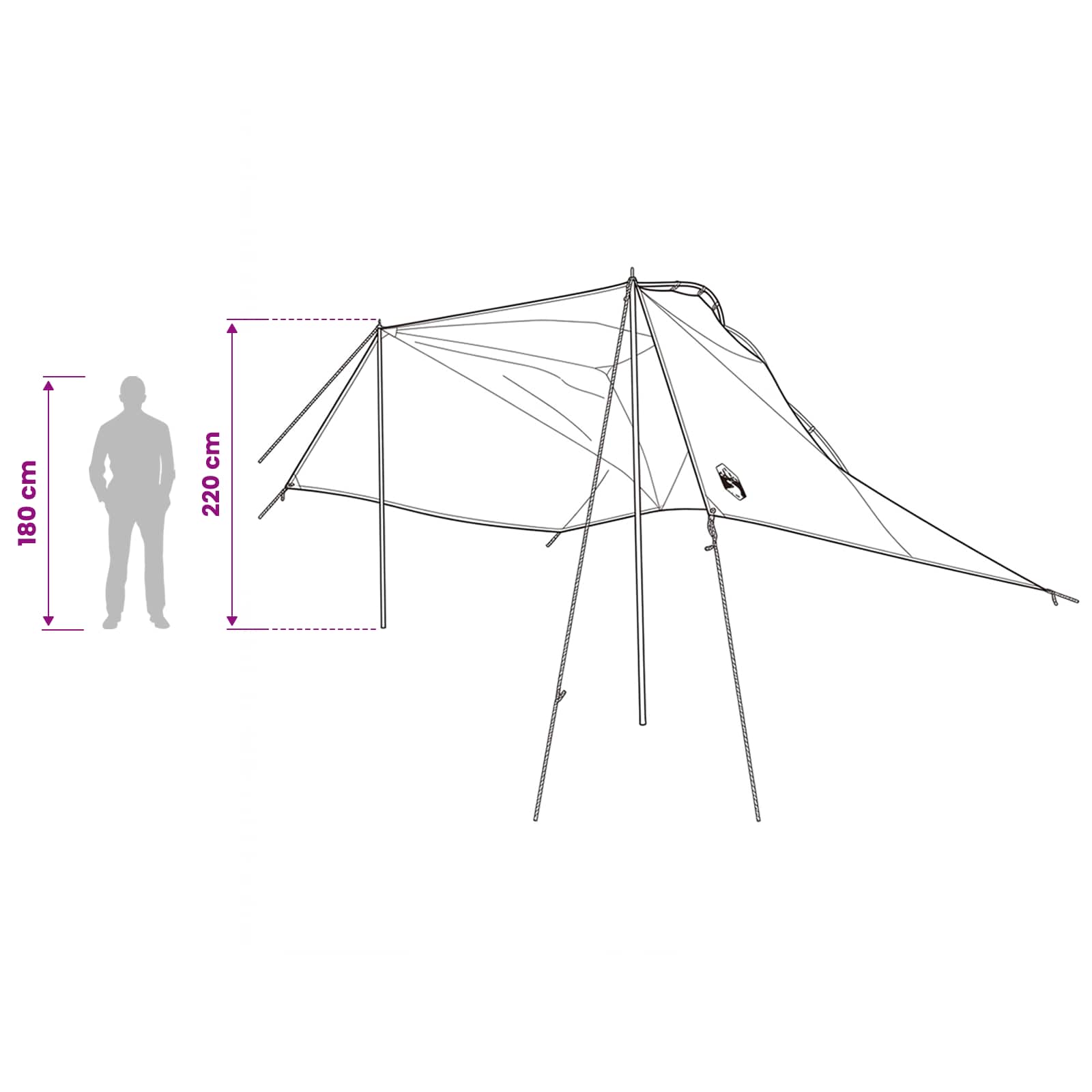 Auto Teltta Harmaa ja oranssi 350 x 250 cm Polyesteri ja teräs - Image 11
