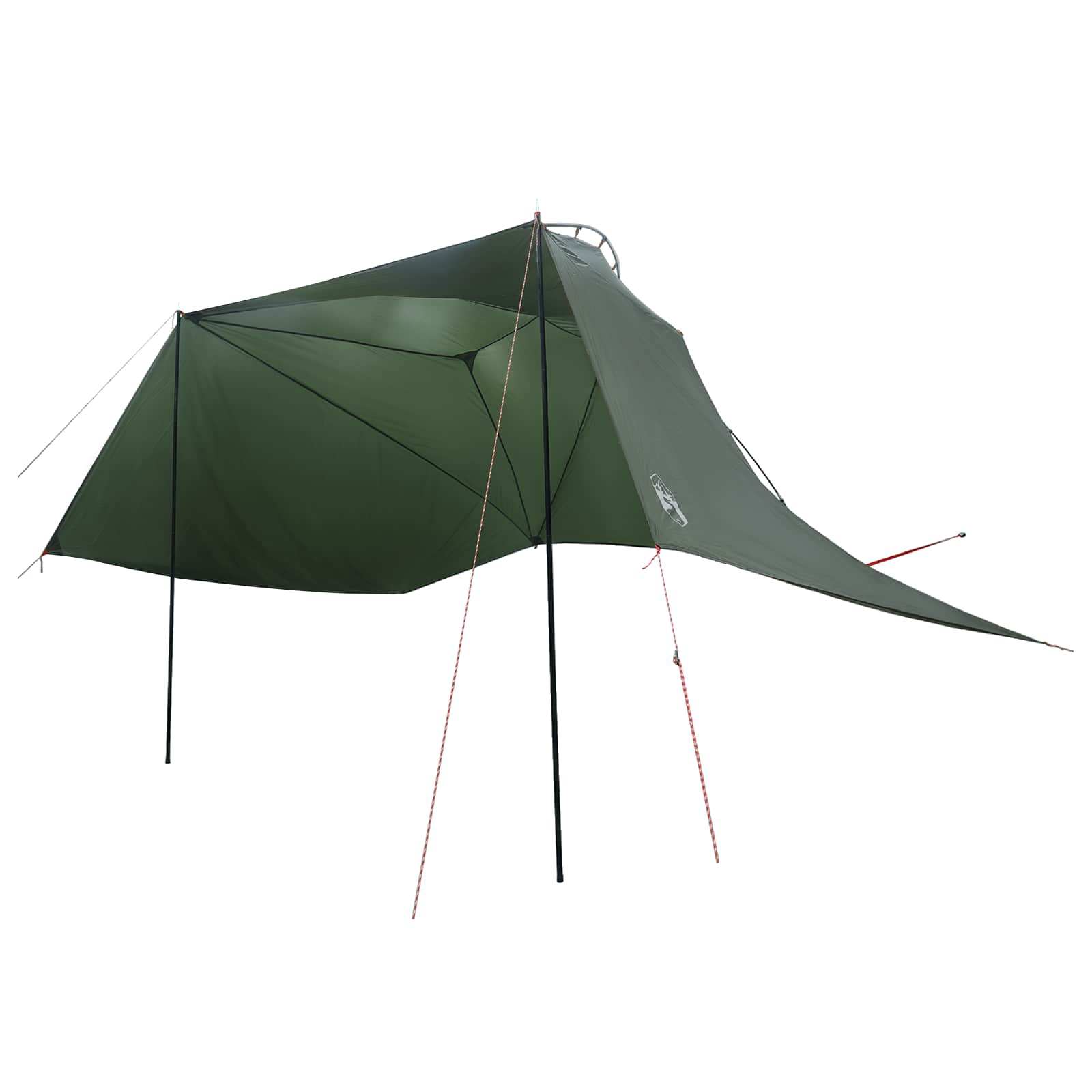 vidaXL Cort pentru mașină Verde Army 350 x 250 cm Poliester și oțel