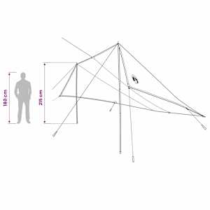 Markýza pro vozidlo Zelená 518 x 580 x 215 cm Polyester a ocel - obrázek 11
