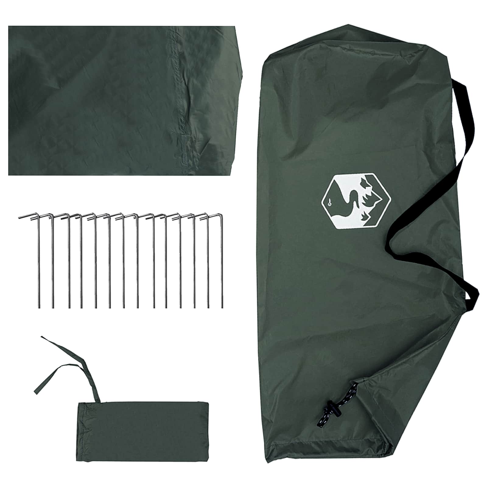 Camping-teltta verkkoseinillä Armivihreä 340 x 260 x 220 cm - Image 8