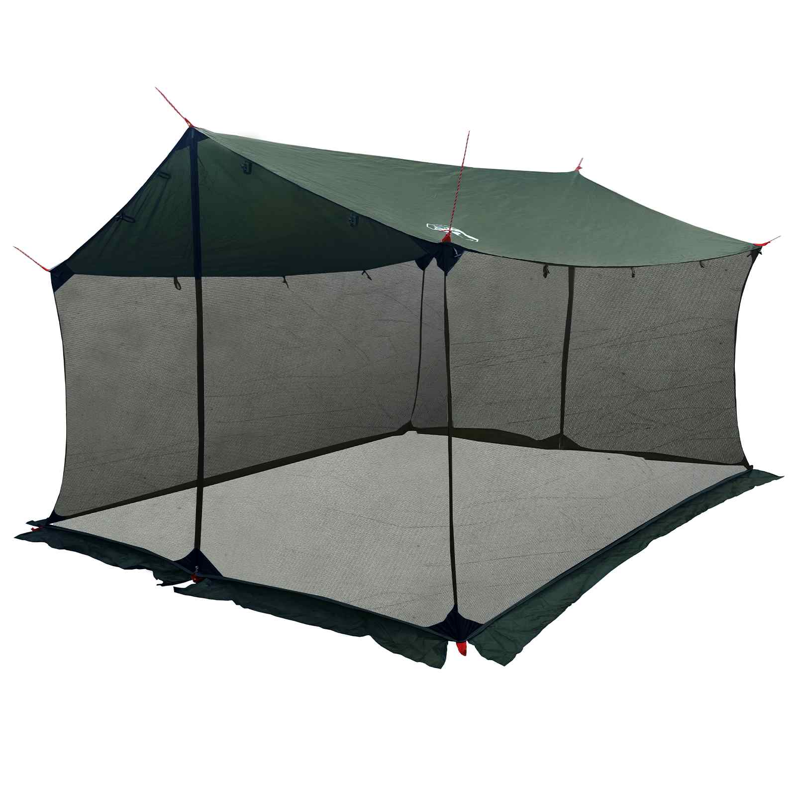 vidaXL Cort de camping cu pereți din plasă Verde Army