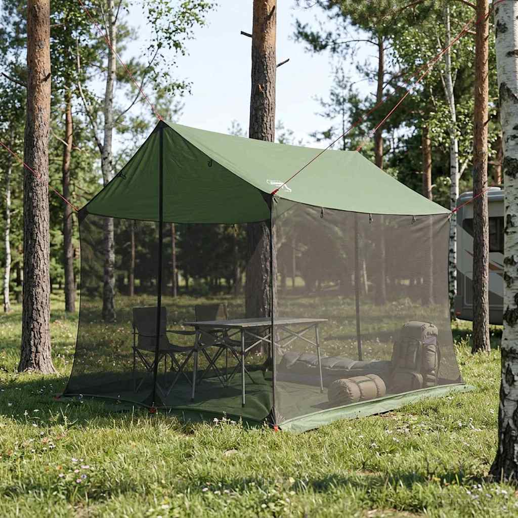 vidaXL Campingtarp med n&auml;tv&auml;ggar Gr&ouml;n 270 x 210 x 210 cm
