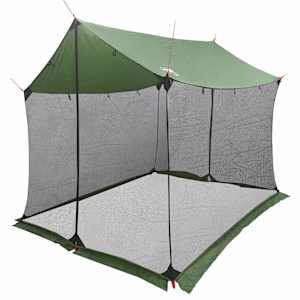 vidaXL K&auml;mpingu telk koos v&otilde;rguseintega 270 x 210 x 210 cm Roheline