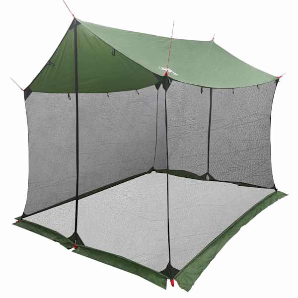 vidaXL K&auml;mpingu telk koos v&otilde;rguseintega 270 x 210 x 210 cm Roheline
