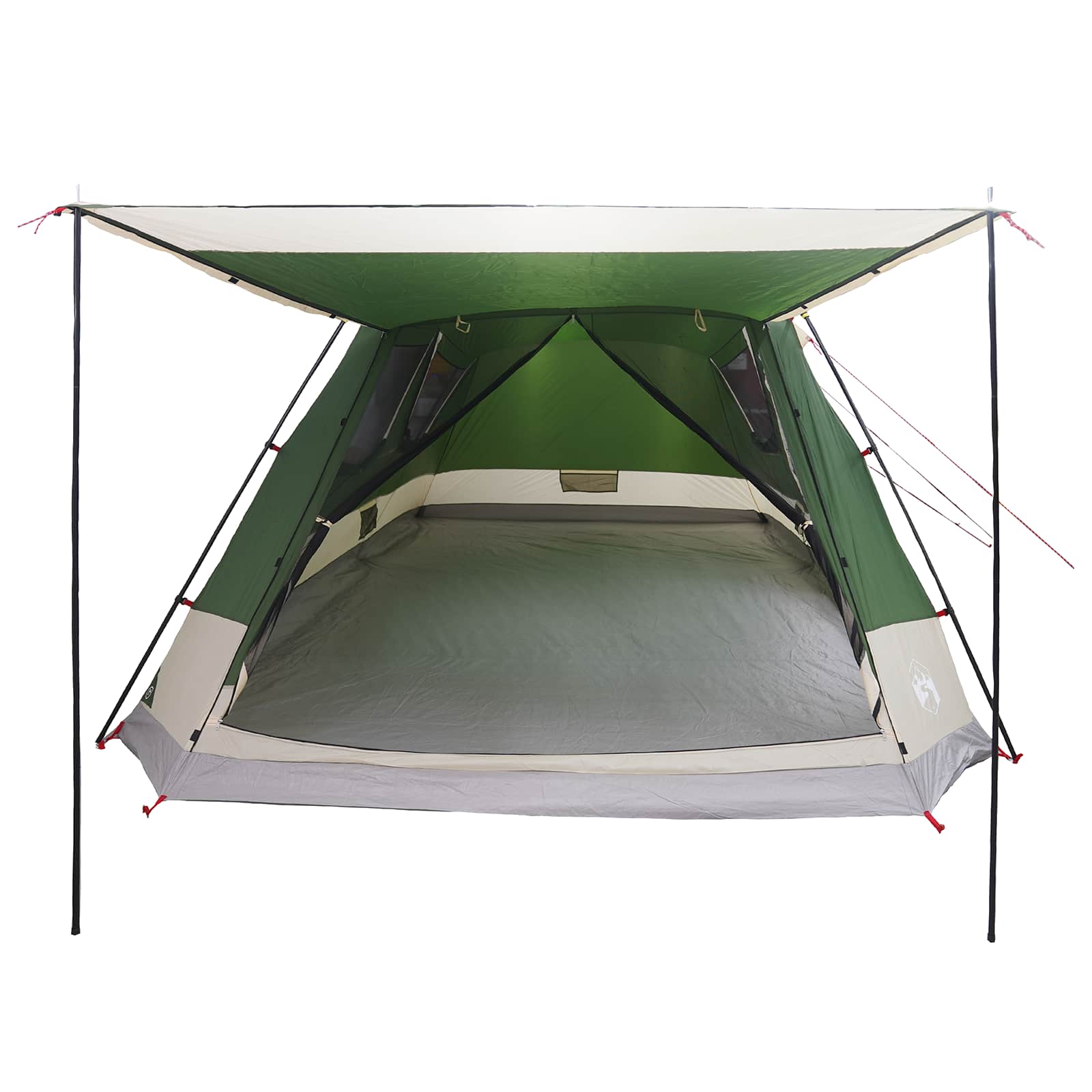 vidaXL Tent Cabină cu acoperiș Verde 12-Persoane Poliester și oțel