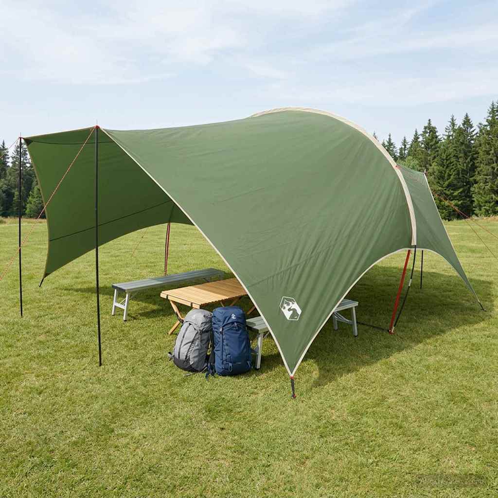 vidaXL Campingtarp vattent&aring;lig Gr&ouml;n 550 x 400 x 230 cm