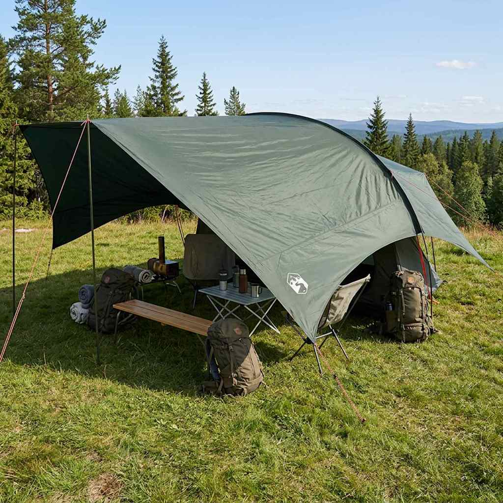 vidaXL Campingtarp vattent&aring;lig Arm&eacute;gr&ouml;n 695 x 580 x 200 cm