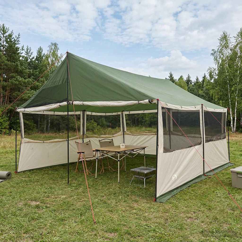vidaXL Familjet&auml;lt Gr&ouml;n 450 x 400 x 265 cm Polyester och St&aring;l