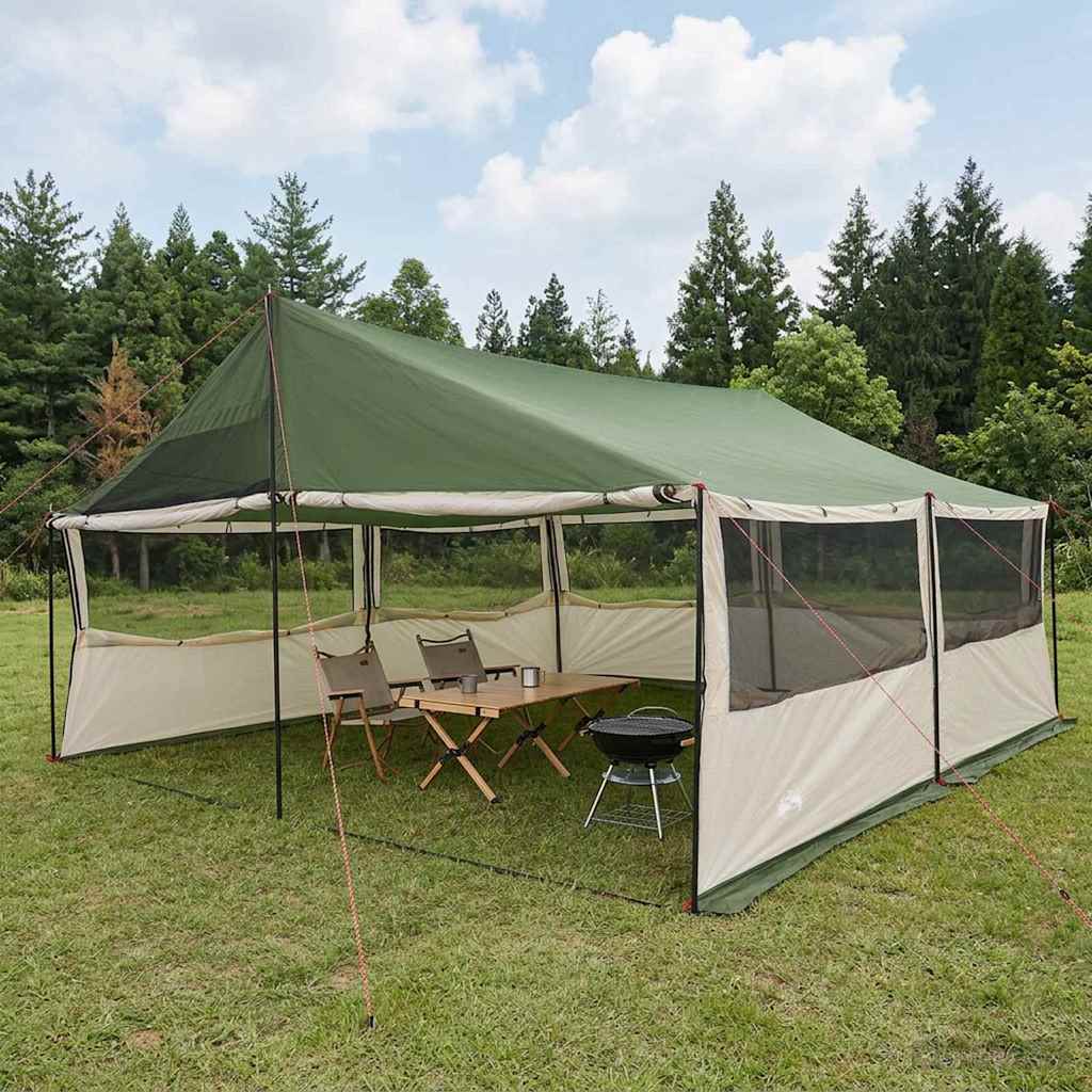 Perhe Teltta Vihreä 600 x 400 x 268 cm Polyesteri ja teräs