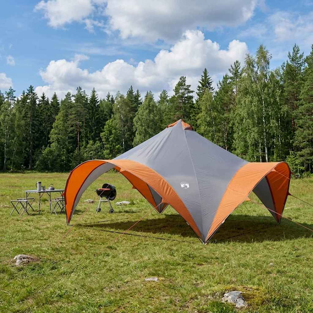 vidaXL Zabavni šotor s streho Siva in oranžna 500 x 500 x 350 cm
