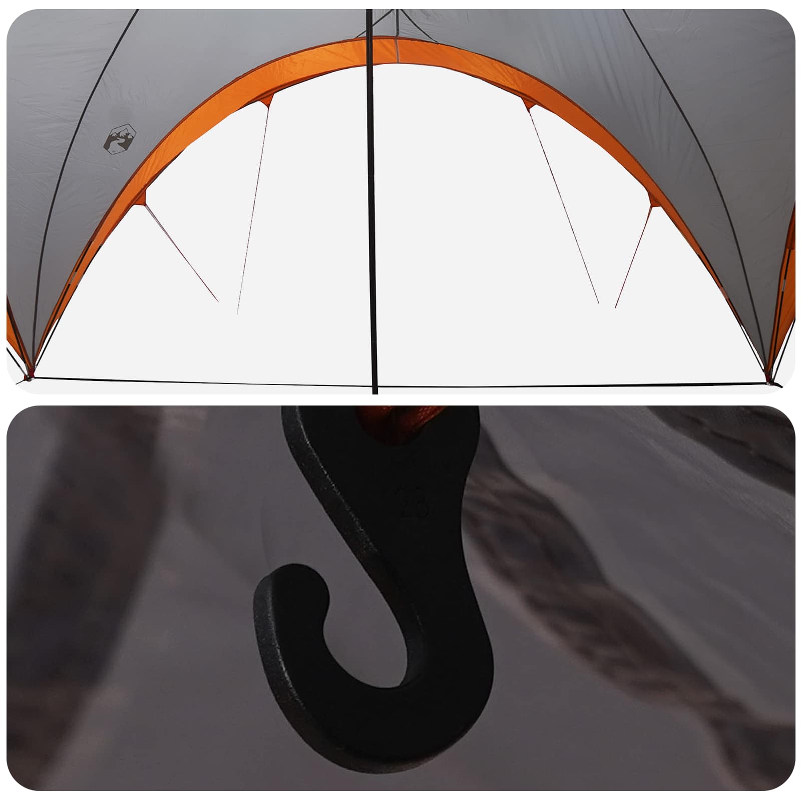 vidaXL Zabavni šotor s streho Siva in oranžna 400 x 400 x 320 cm - slika 5