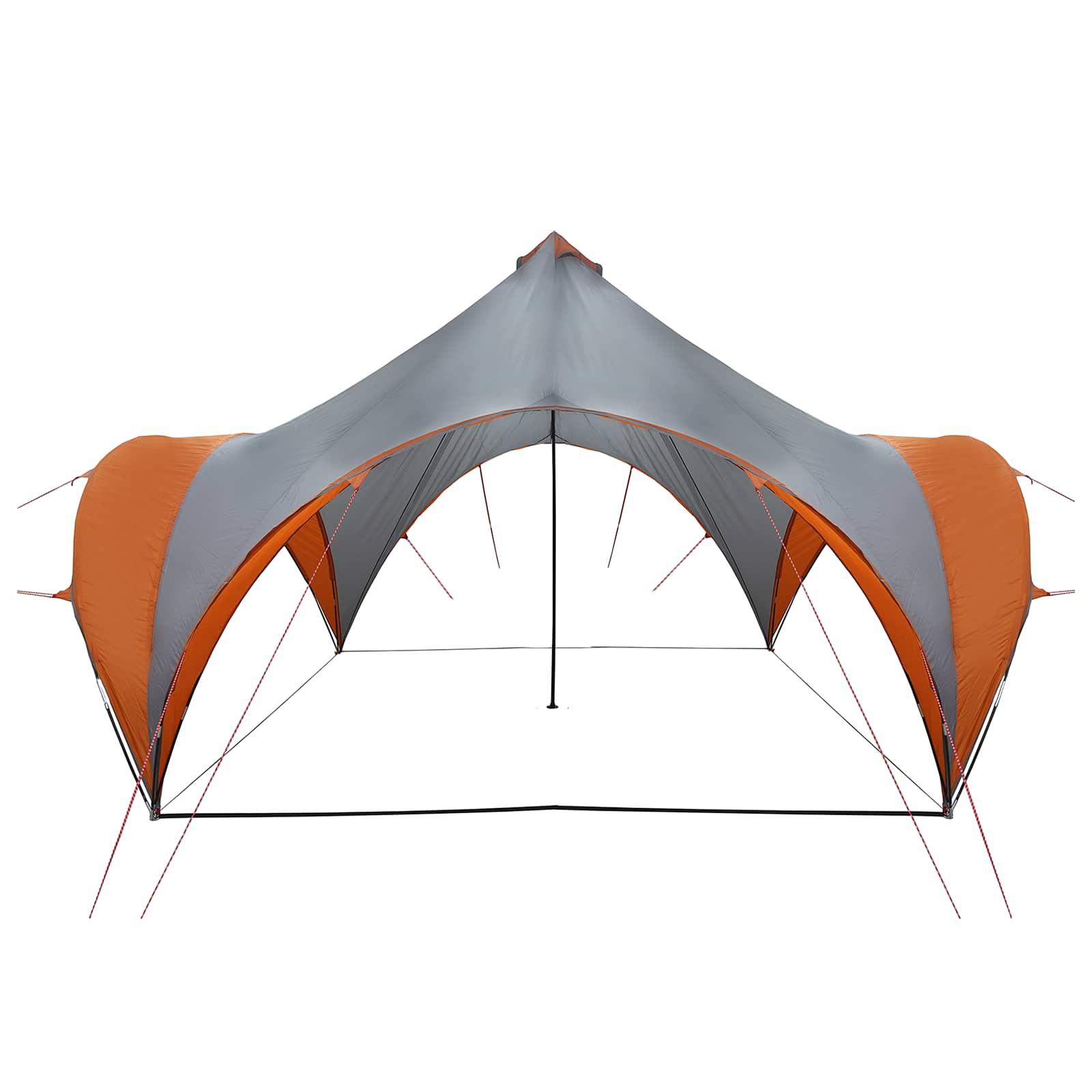 vidaXL Zabavni šotor s streho Siva in oranžna 400 x 400 x 320 cm - slika 2