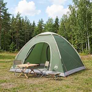 Kamperski šotor s streho Zelena 275 x 215 x 125 cm