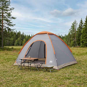 Kamperski šotor s streho Siva in oranžna 275 x 215 x 125 cm