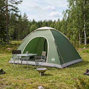 Kamperski šotor s streho Zelena 335 x 275 x 180 cm