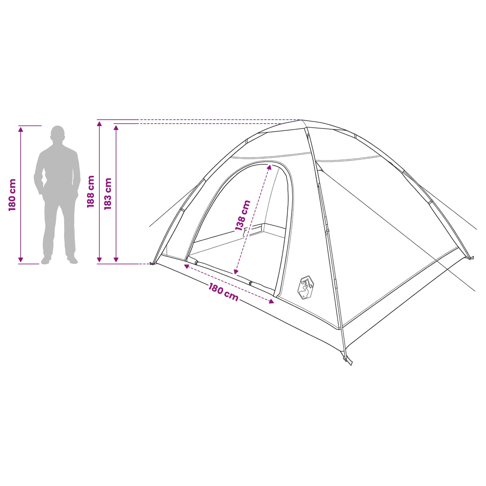 Campingtält med tak med luftventil