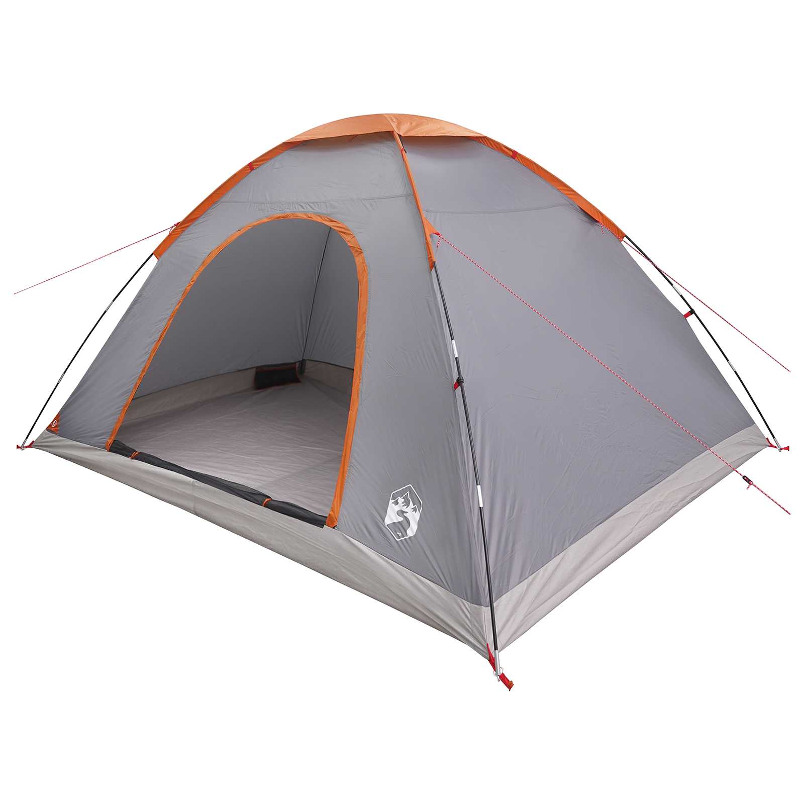 vidaXL Cort de Camping Gri și Portocalie 335 x 275 x 180 cm