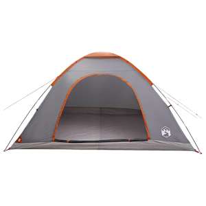 Kempingový stan se střechou Šedá a oranžová 335 x 275 x 180 cm - obrázek 4