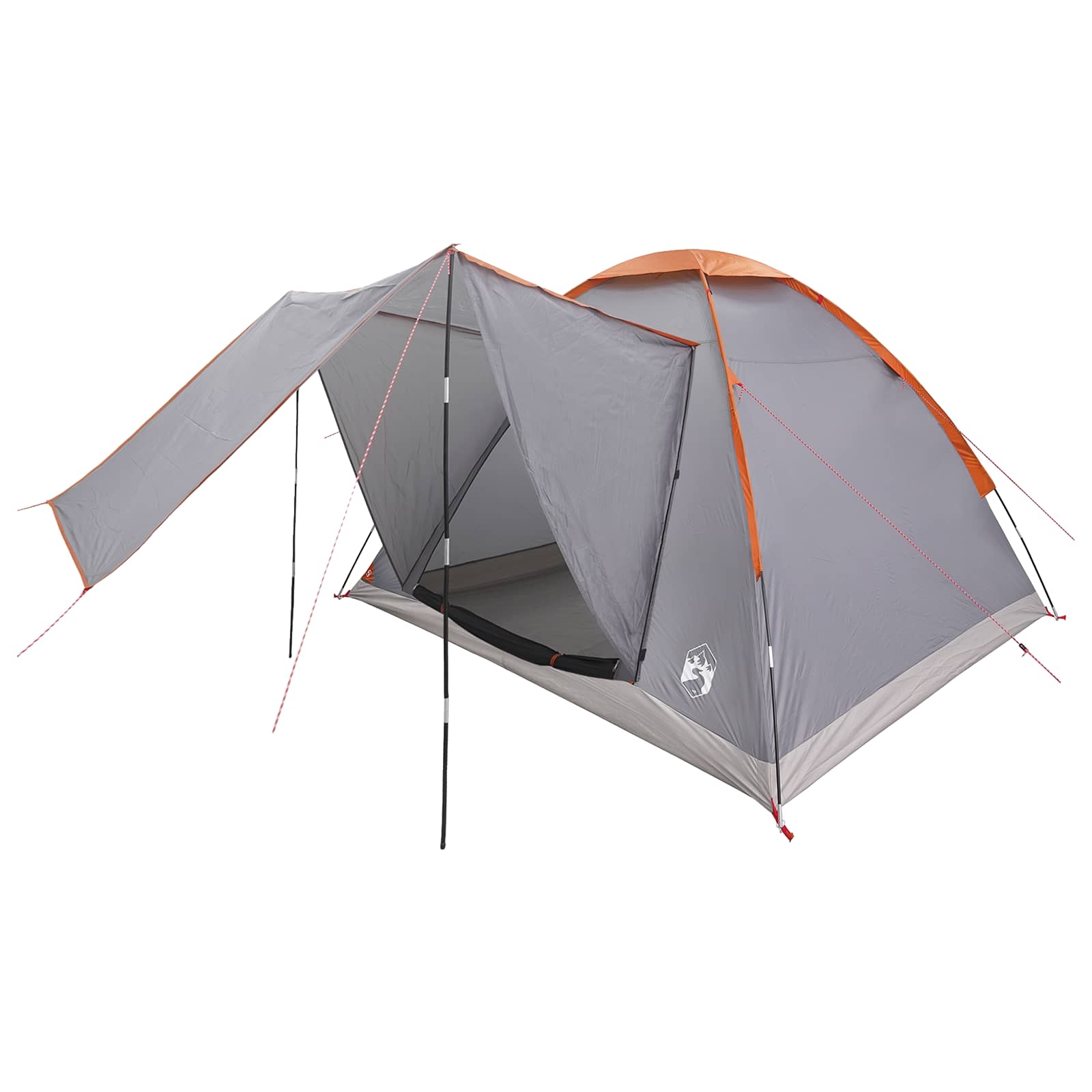 vidaXL Cort de Camping Gri și Portocalie 4 persoane Poliester și oțel
