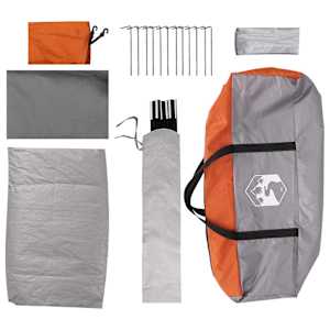 Kempingový stan Šedá a oranžová 6 osob Polyester a ocel - obrázek 9