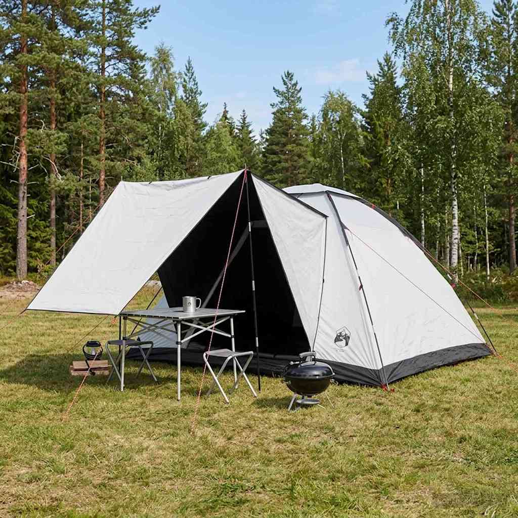 vidaXL Cort de Camping cu acoperiș Alb Blackout 335 x 275 x 180 cm