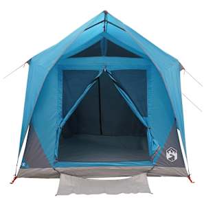 Tunelový stan se střechou Modrá 8 osob Polyester a ocel - obrázek 4
