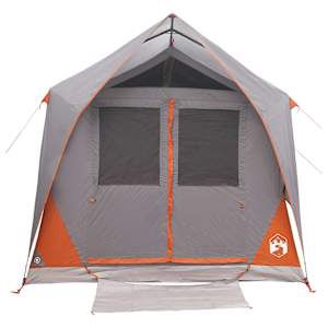 Tunelový stan Šedá a oranžová 8 osob Polyester a ocel - obrázek 5