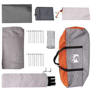 Tunelový stan Šedá a oranžová 10 osob Polyester a ocel - obrázek 9
