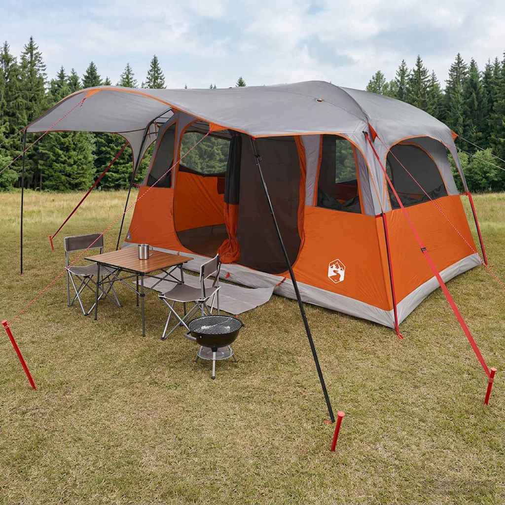 vidaXL Tunnelt&auml;lt Gr&aring; och orange 427 x 305 x 205 cm Polyester och St&aring;l