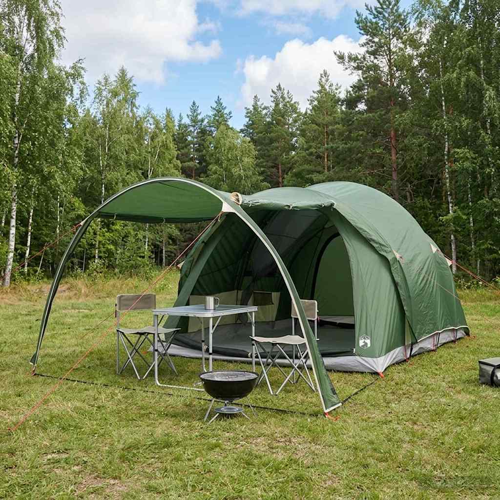 vidaXL Tunnelt&auml;lt Gr&ouml;n 6 personer Polyester och St&aring;l