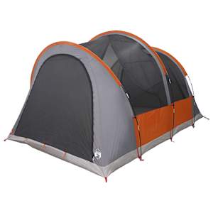 Tunelový stan se střechou Šedá a oranžová 370 x 275 x 210 cm - obrázek 4