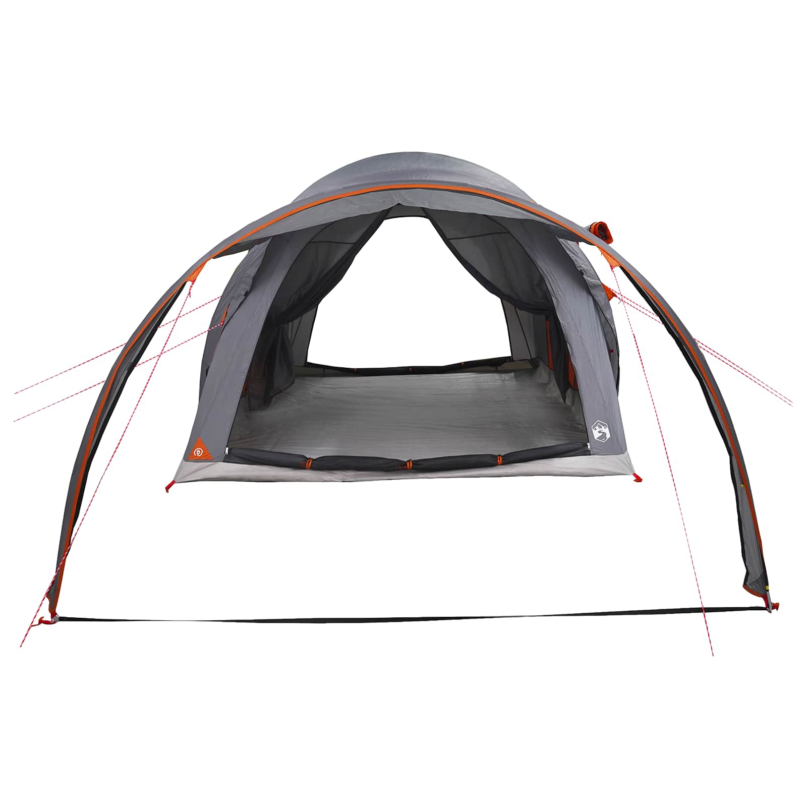 vidaXL Tunelski šotor s streho Siva in oranžna 370 x 275 x 210 cm - slika 5