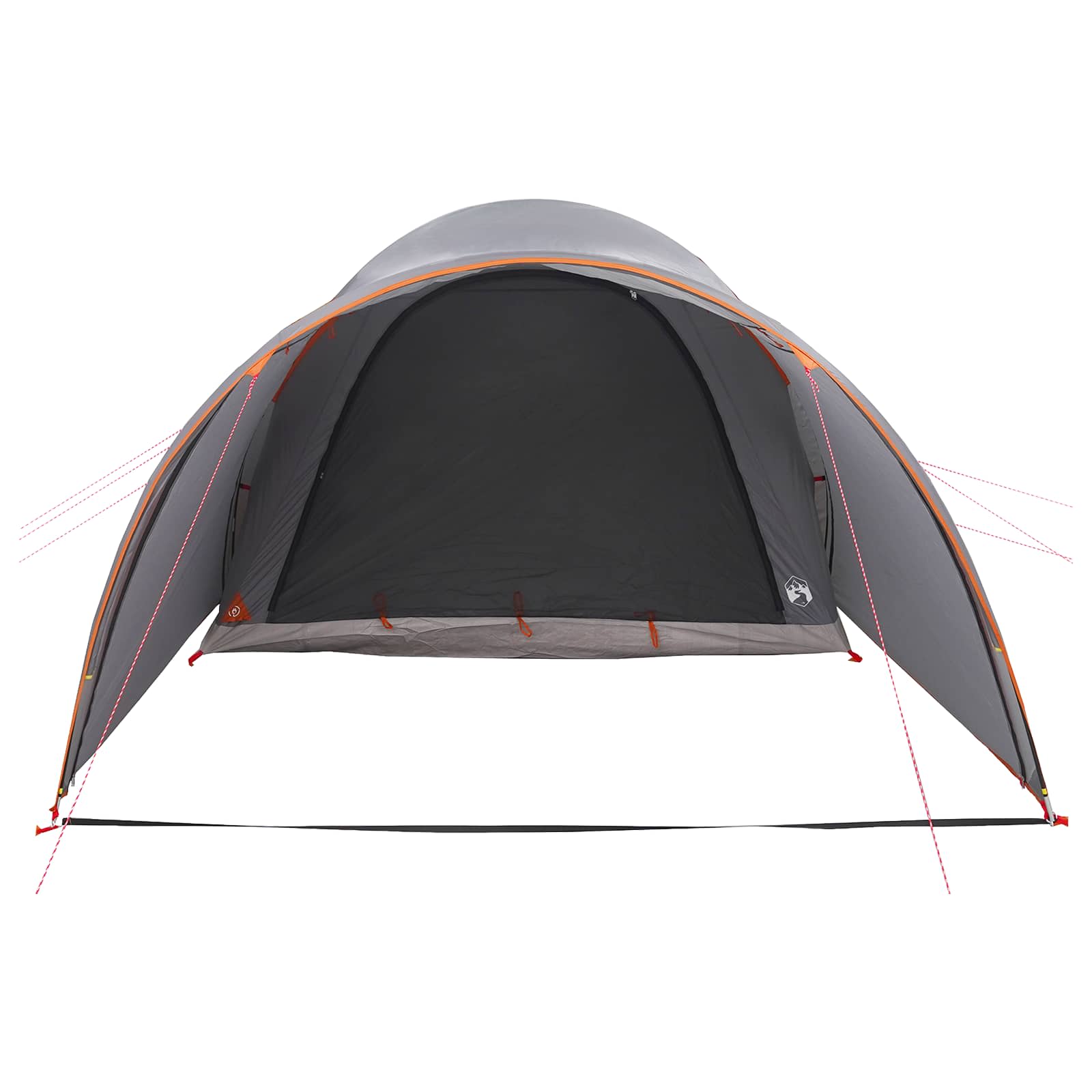 vidaXL Tunelski šotor s streho Siva in oranžna 370 x 275 x 210 cm - slika 6