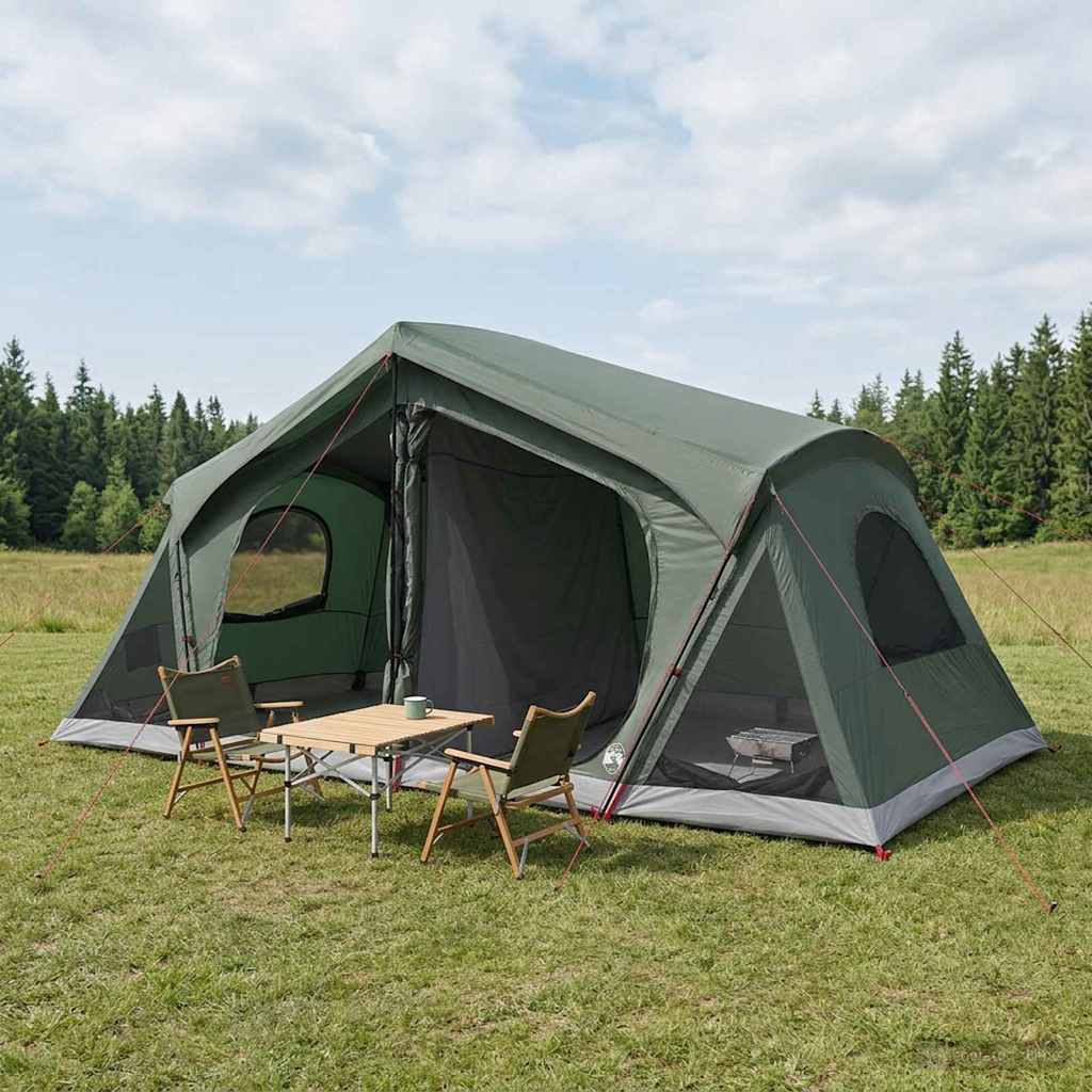 vidaXL Hütten-Zelt Olivegrün 480 x 273 x 205 cm Polyester und Stahl
