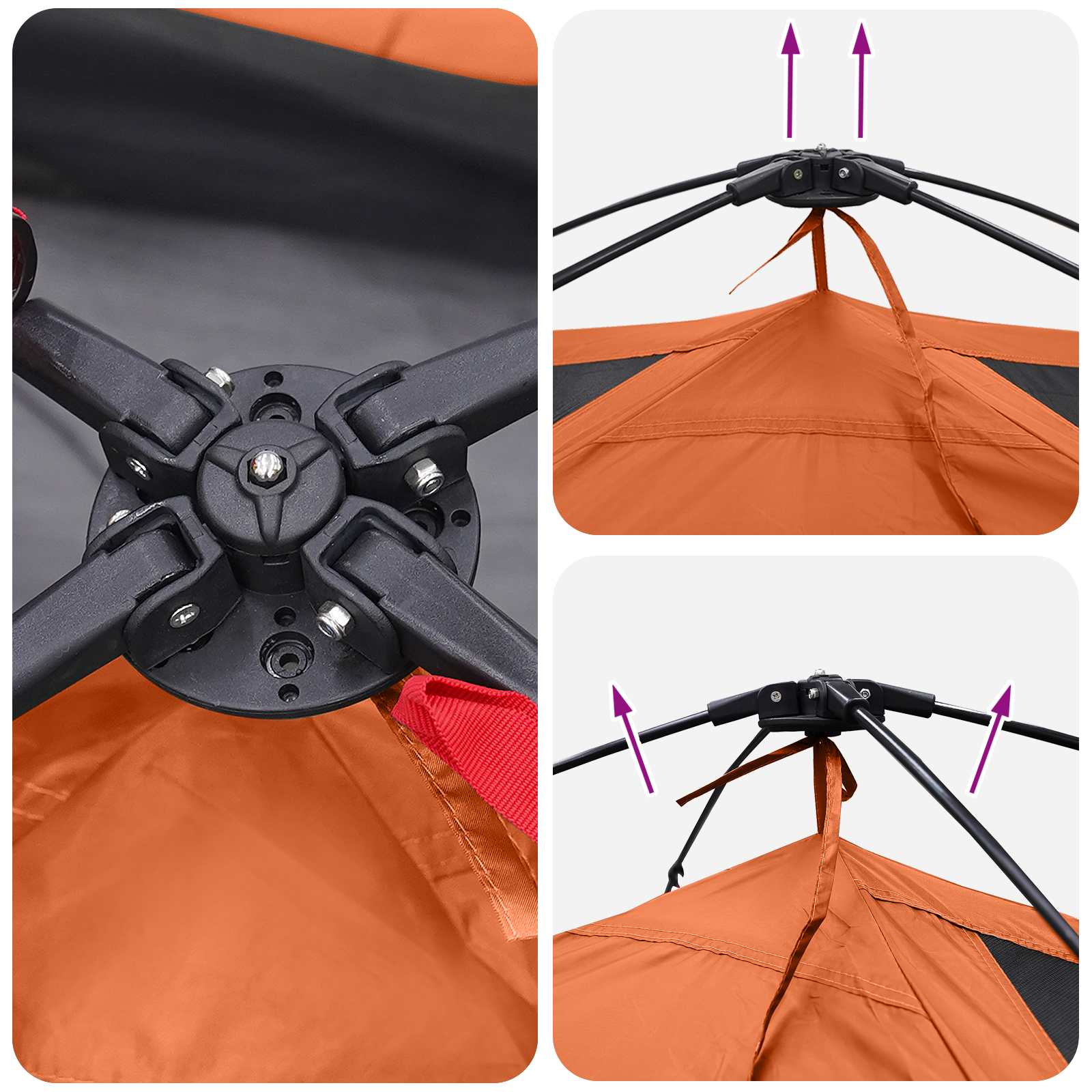 vidaXL Directe Tent met dak Grijs en Oranje 305 x 215 x 140 cm