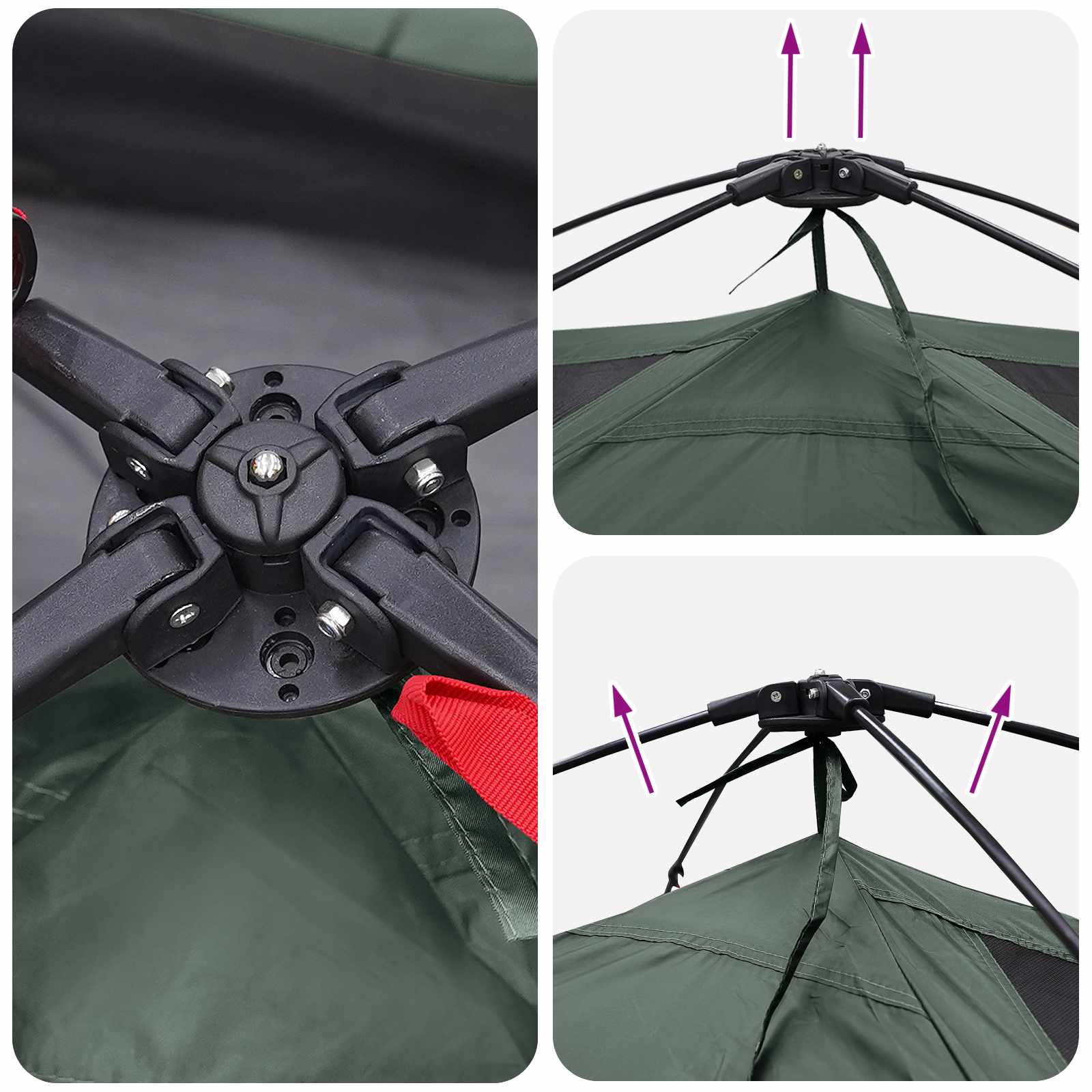 vidaXL Directe Tent Legergroen 305 x 215 x 140 cm Polyester en staal