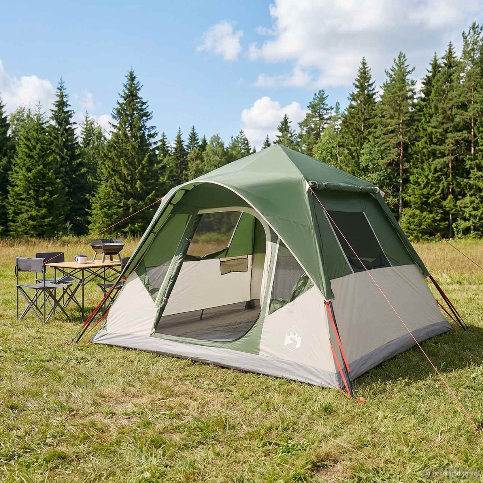 vidaXL Takojšnji šotor Zelena 305 x 275 x 190 cm Poliester in jeklo