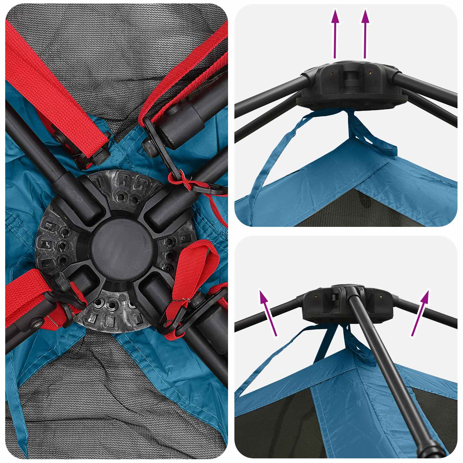 vidaXL Directe Tent Blauw 305 x 275 x 190 cm Polyester en staal