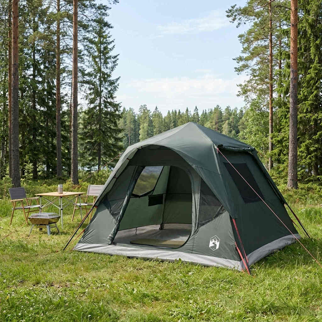 vidaXL Cort Instant Verde Army 305 x 275 x 190 cm Poliester și oțel
